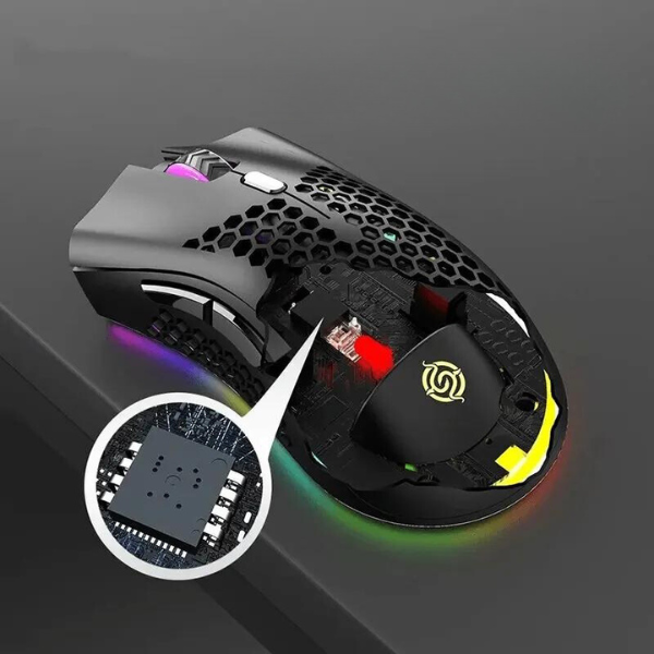 Mouse 2.4G Sem Fio com Luz RGB