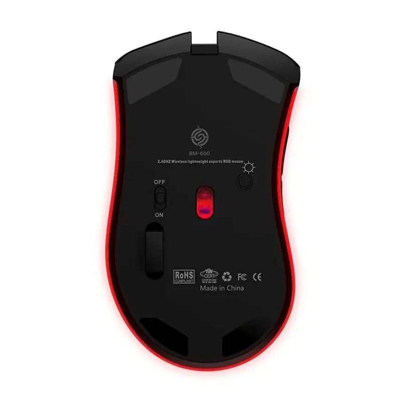 Mouse 2.4G Sem Fio com Luz RGB