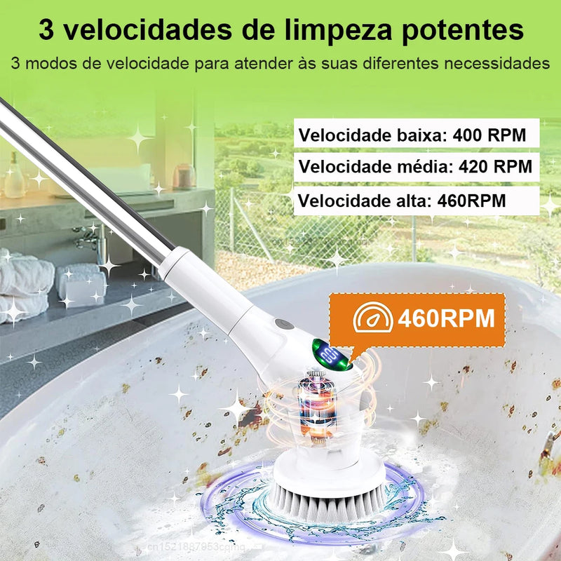 Escova De Limpeza Elétrica 8 em 1